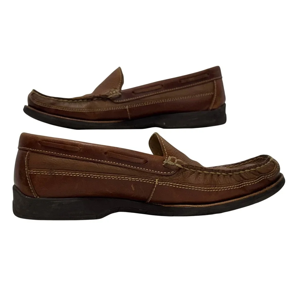 Giorgio Brutini Loafers Mens 13 M Brown Park Ave Pebbled Leather Slip On 9680